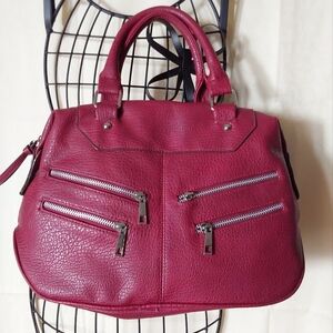 Women's Handbag, Vintage Raspberry Large Handbag, Adjustable Detachable Strap